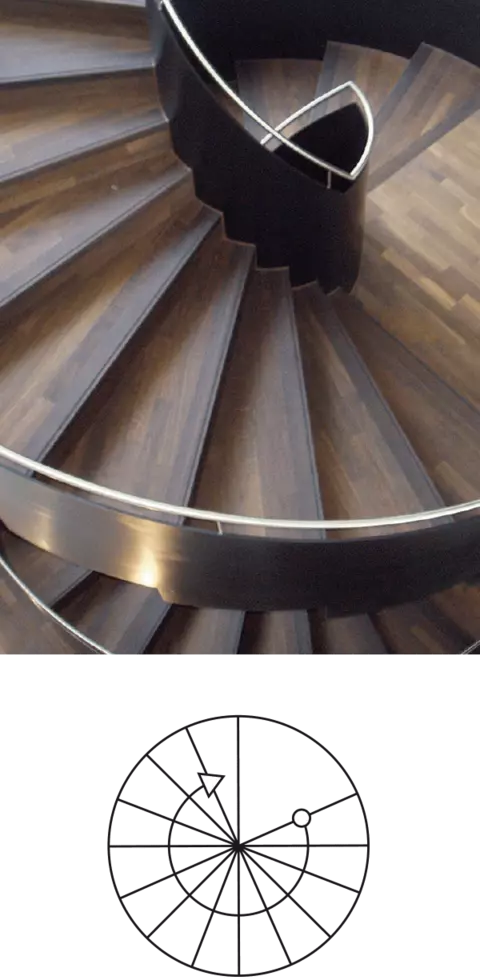 Schody spiralne drewniane wewnętrzne